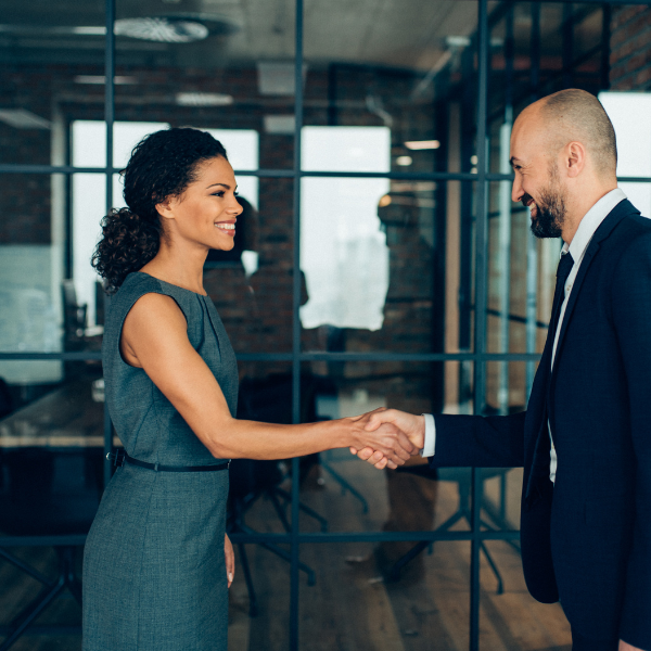 Two people shaking hands